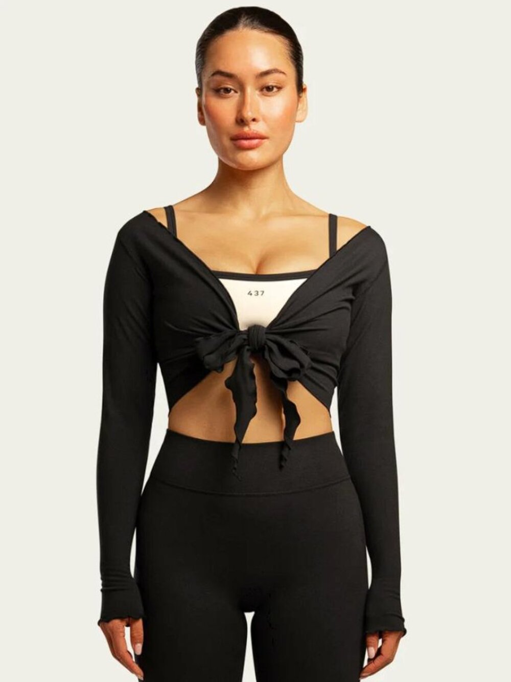 437 Women's The Wrap Top Black Size M (Dirty)